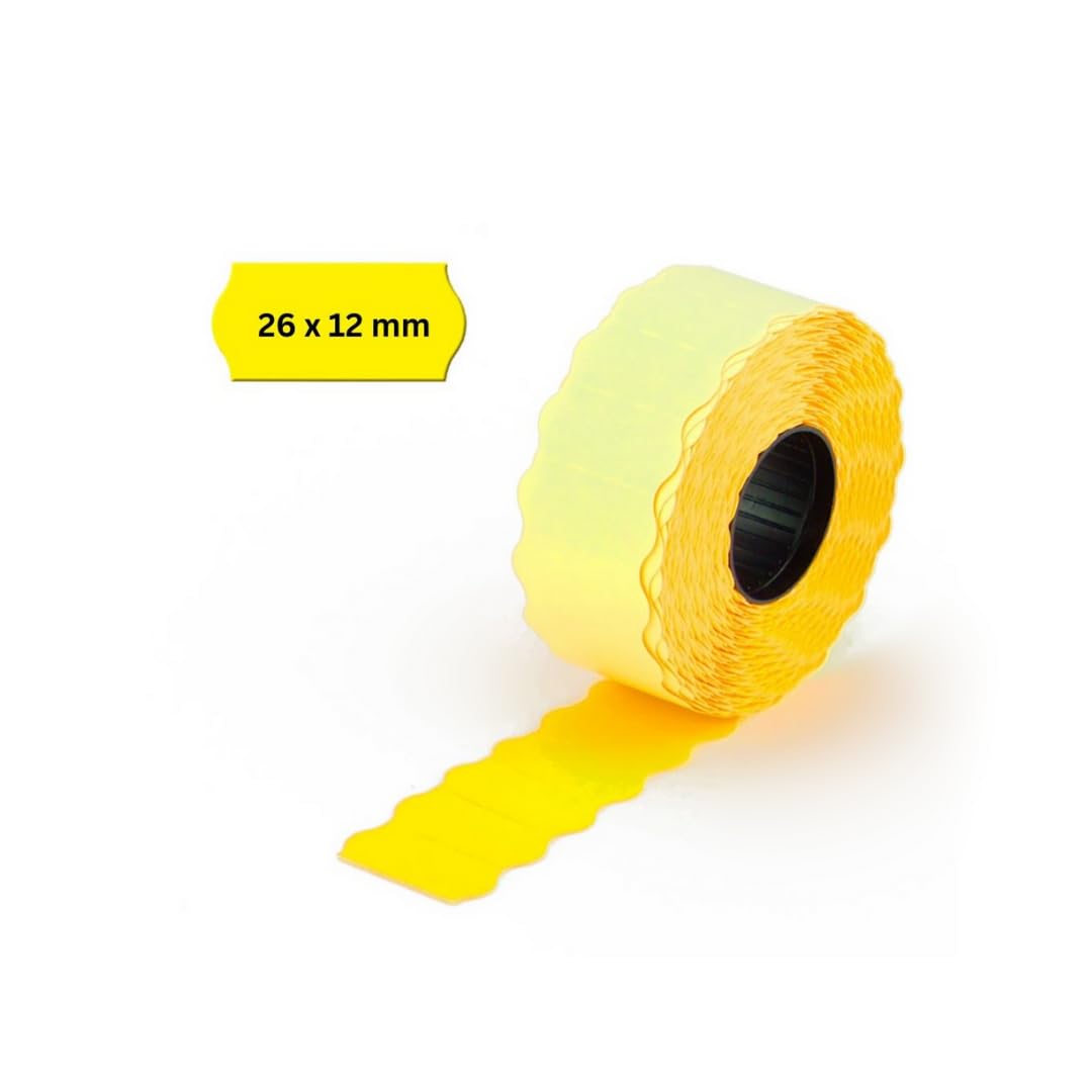 POKORNYS – etichette autoadesive per etichettatrici dei prezzi (giallo/26 x 12 mm), rimovibili, marcatura con prezzo, data... I etichette per etichettatrici a mano (Rimovibile, 9000 Etiketten)