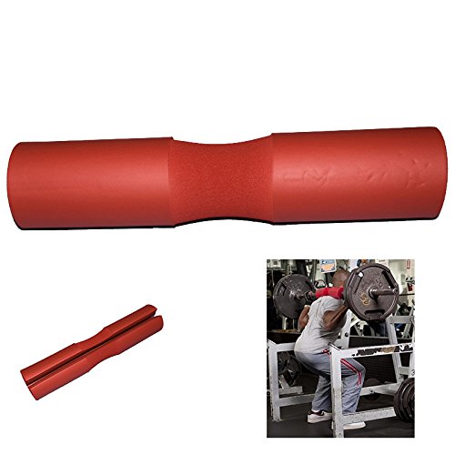 E2shop Yuhqc Smart Barbell Bar Neck Shoulder Squat Bar Pad Hip Thrusts - Neck Shoulder Protective Pad and Sponge Supports Weightlifting Squat Protective Cover Stabilizer Pad (Red)