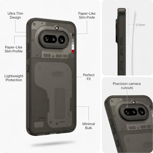 Image of FIRST MART Back Cover for Nothing 4A 5G | Ultra-Thin Frosted Matte Semi-Transparent Silicone Case, Anti-Slip Grip, Precise Fit | Black