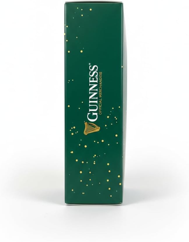 Guinness Gravity Pint Glasses 2 Pack Gift Set | 20oz Official Beer Glasses | Green Ireland Packaging | Embossed Harp Design | Ideal Gift for Beer Lovers & Home Bar