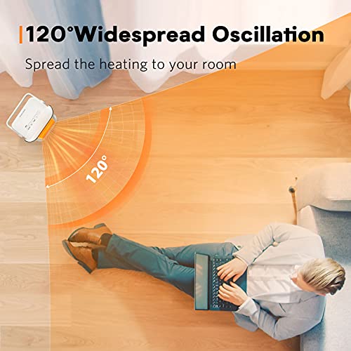 Space Heater - Fast-Heating Ceramic Heater,Tower Heater Fan With Thermostat, Tip-Over Overheat Protection, 120° Oscillation Ideal For Home Bedroom Office Large Room Bathroom Under Desk Indoor Use #TOP2