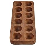 NOLITOY Bandeja de Madera para Huevos de 12 Agujeros Soporte para Almacenamiento Encimera y Refrigerador Contenedor Resistente y Acabado Suave para Organización de Cocina