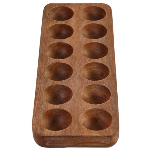 Beavorty Bandeja de Madera de Acacia para Huevos 12 Huevos Organizador y Contenedor para Cocina y Refrigerador para Almacenamiento Seguro en Encimera Madera Natural