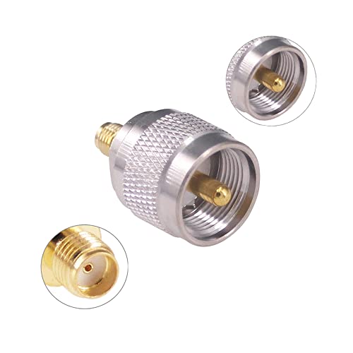 RFaha 2pcs SMA to UHF Coax Adapter UHF Male PL259 PL-259 to SMA Female RF Coaxial Connector(F117-2), Gold-plated or Nickel plated - Image 3