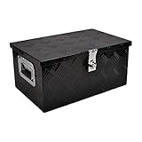 BATONECO 20 Inch Aluminum Truck Tool Box, Truck Bed Tool Storage Box with Side Handle,Lock and 2 Keys, 20'X12'X9.5', Black