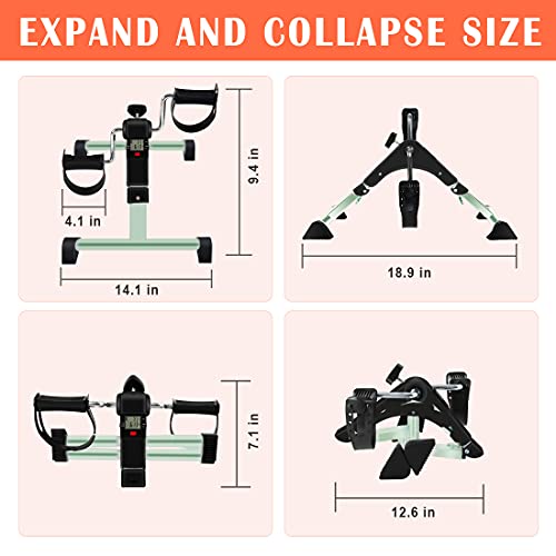 GOREDI-Pedal-Exerciser-Fitness-Folding-Exerciser-Peddler-for-Arm-Leg-Workout-Upper-Lower-Under-Desk-Bike-with-Electronic-Display