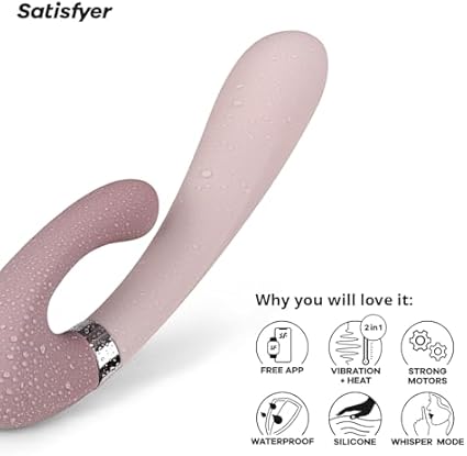 Satisfyer Heat Wave Connect App Rabbit-Vibrador | Vibrador Bunny Bluetooth para Mujeres | Con Función de Calor y Control por App | Estimulación Vibrante | Silicona Médica | 20 cm | Violeta