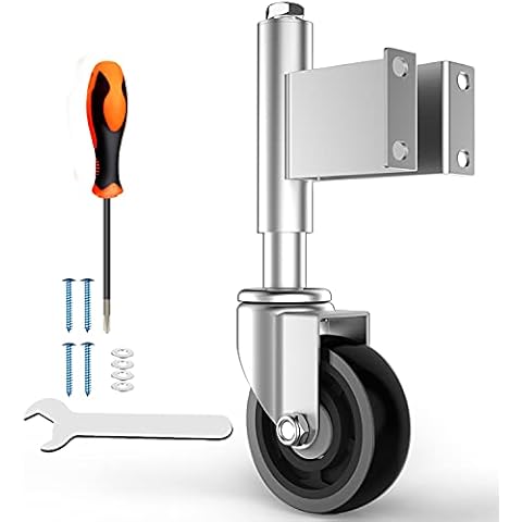 Homhoo Spring Loaded Gate Casters 5” Heavy Duty Gate Caster Wheels with Hardware 400 Lbs Load Capacity Cover