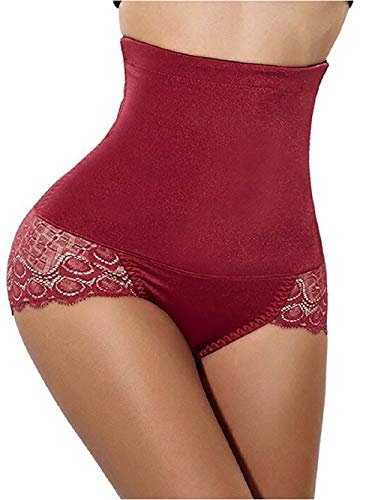 SEMIR Braga Braguita Moldeadora Adelgazante Cintura Alta Faja Reductora Body Cintura Abdomen Shapewear Lenceria Mujer Rojo Vino 2XL