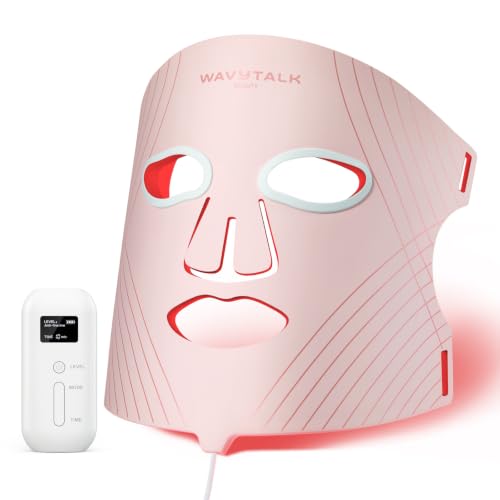 Image of Wavytalk Red Light Therapy Mask for Face, Glow Time LED Face Mask 850nm NIR
