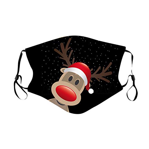 Preisvergleich Produktbild SHUANGA Weihnachten Schutz Stoff Waschbar, Mund und Nasenschutz, Wiederverwendbar Aus Baumwolle Bunt face Cover MundStoff füR Freizeit Sport Training Mundschutz Staub Pollen GesichtsSchals Fashion