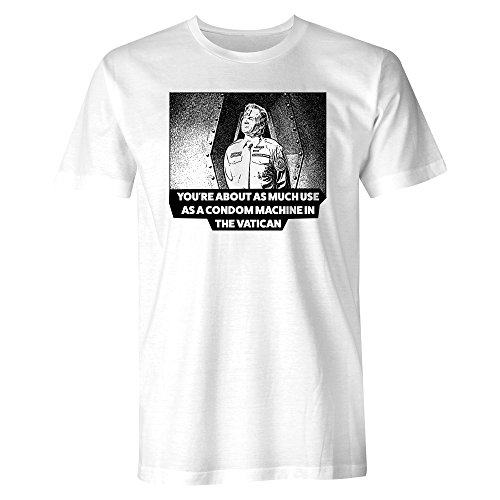 T-shirt homme à manches courtes blanc imprimé Slogan taille M