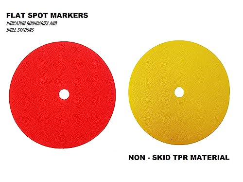 22YardsPro Round Rubber Flat Spot Markers - Set of 24 Pcs with Metal Stand, Agility Flat Feild Cones - Image 2