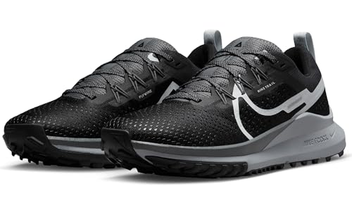 Nike Women's Trail Running Shoes React Pegasus Trail 4, Black/Aura-Dark Grey-Wolf Grey, DJ6159-001, 36.5 EU (6 US)