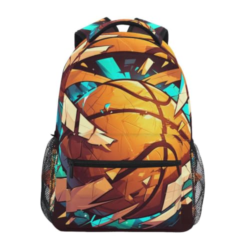 Sac à dos école basket-ball abstrait ordinateur voyage enfant ados filles garçons