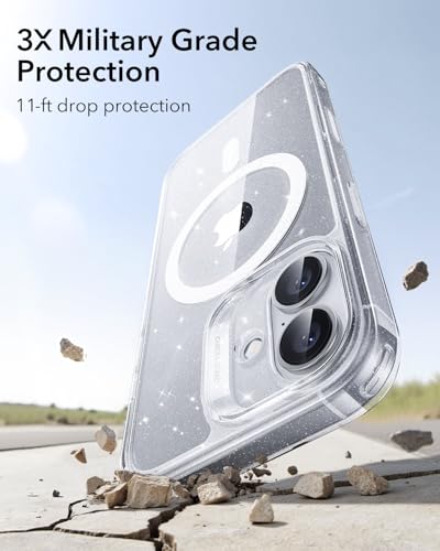 Image of ESR for iPhone 17 Case, Camera Control Cover, Compatible with MagSafe, Shockproof Military-Grade Protection, Magnetic Phone Case for iPhone 17, Classic Hybrid Case, Clear Shimmer