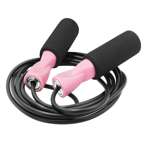 FEELCAT なわとび トレーニング用 フィットネス 消費カロリー 縄跳び 大人用 子供用 ジュニア用 長さ調節可 FC1801 (桜ピンク/ブラック)