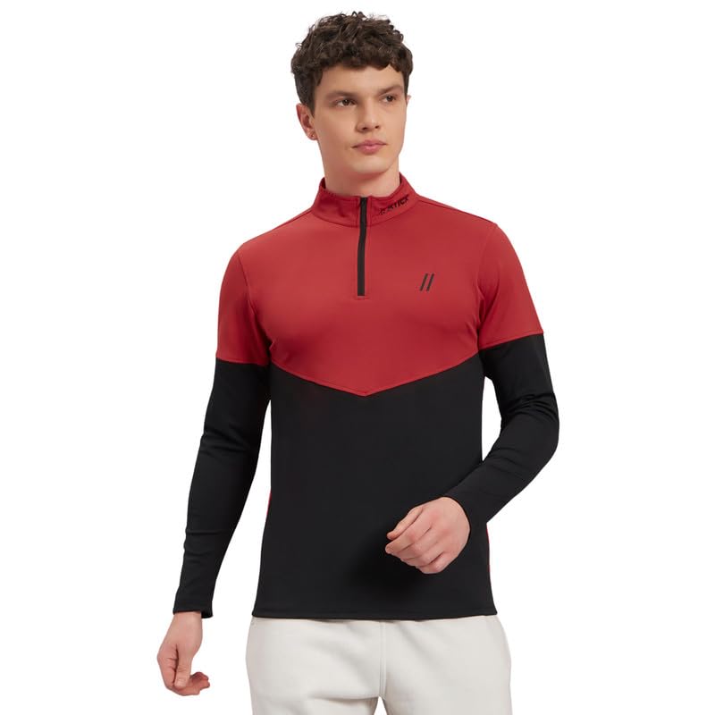 Image of ATICX Polyester Full Sleeve Compression High Turtle Neck Sports Jersey T Shirt for Men - Quick Dry Fit Gym Workout Top for Running, Swimming, Training, Cycling, Football, Badminton