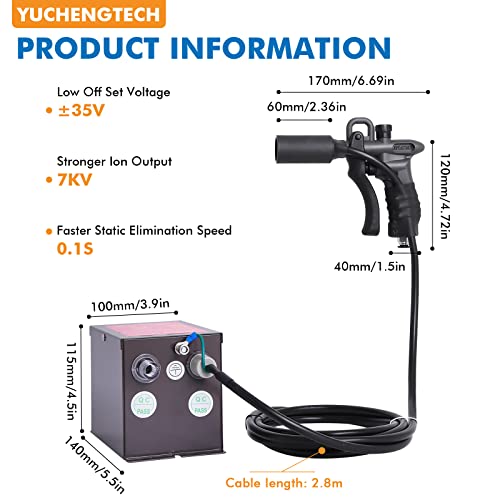 Yuchengtech CXX-317H Upgrade Ionizing Air Gun 7Kv Anti Static Air Gun Static Eliminator Anti Static Ionizer+ High Voltage Generator thumb #1