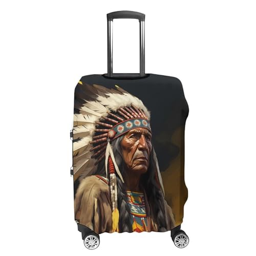 Native American The Old Chief Travel Luggage Cover Washable Suitcase Protector Baggage Covers for Women Men XL4