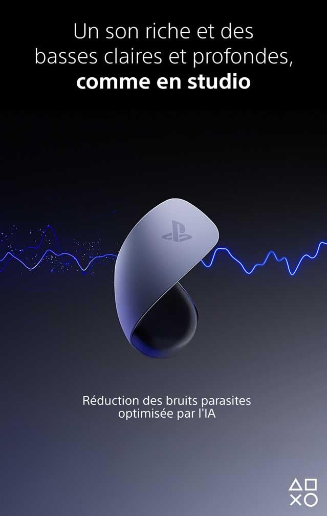 Playstation Sony, Écouteurs sans Fil Pulse Explore, Compatible 5, PC, Mac et Smartphones, Bluetooth, Double Connectivité, Réduction de Bruit, 10h d’Autonomie, Couleur : Blanche