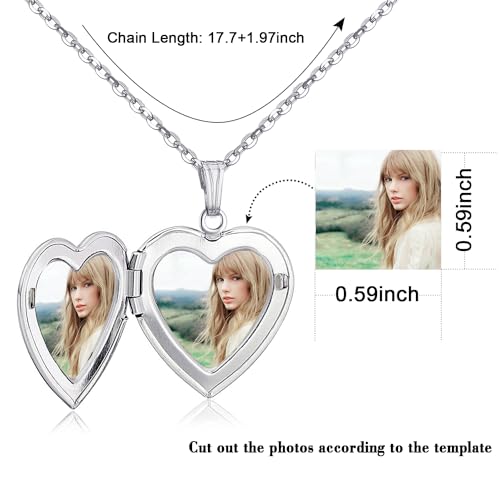 Image of Love Heart Locket Necklace That Holds Pictures Stitch-Shape Necklace Stuff Gifts Ohana Photo Lockets Necklace