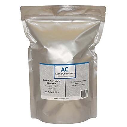 5 Pounds - Sodium Molybdate - Na2MoO42H2O, 99% Pure