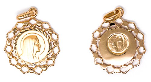 Pendentif Vierge Marie en or protecteur et souvenirs de la grotte de Lourdes
