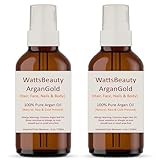 Watts Beauty ArganGold 100% Certified Pure Raw, Cold Pressed Argan Oil for Hair & Body - All Natural Virgin Argan Oil Direct from Morocco