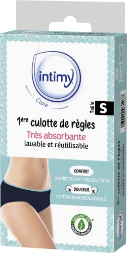 INTIMY CARE - Première Culotte De Règles - Très Absorbante - Culotte Menstruelle 95% Coton Bio - Lavable & Réutilisable - Taille S Cover
