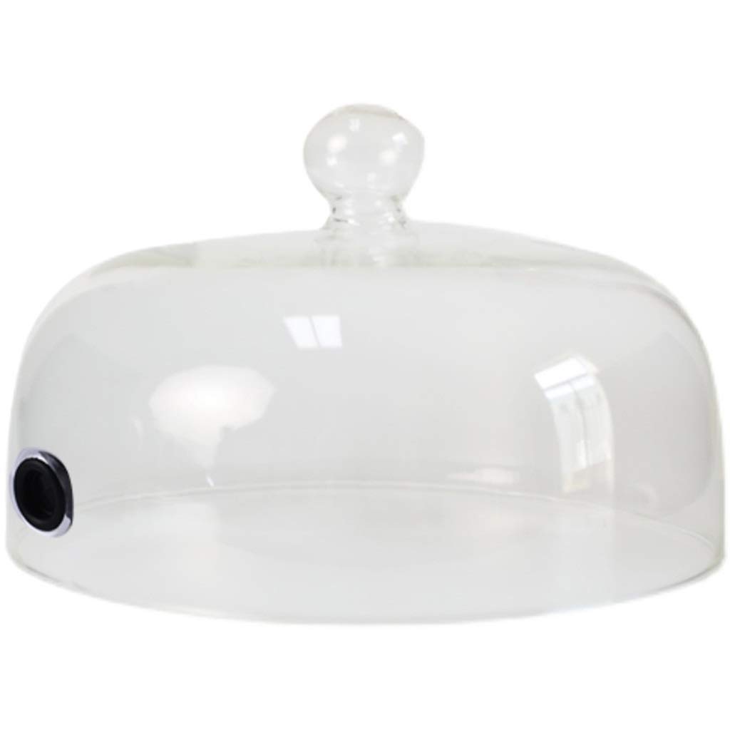 Pantalla de Cristal Cubierta de Alimentos Cubierta de Cúpula de Cloche para Fumar para Fumar Cóctel/postre, Bebidas Ahumadas, Campana de Domo con Infusor de Humo, Bar Accesorios Decoración, 10,2"*7,1"