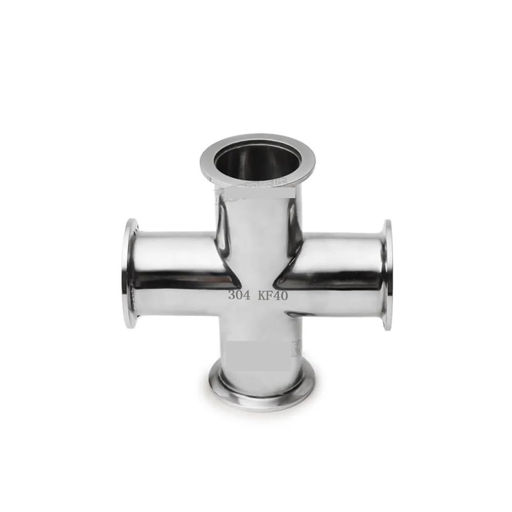 KF-10/16/25/40/50 Vacuum Tri Clamp Cross 4 Ways SUS304 Stainless Pipe Fitting Beer Brewing Diary Product(KF-50)