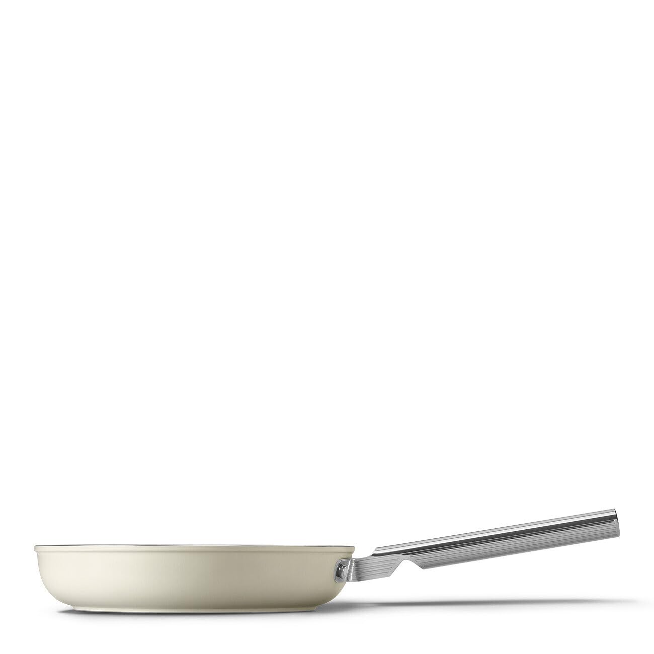 Smeg 24Cm Retro Frying Pan, Oven Safe, Suitable For All Hob Types, Aluminium, Cream, Fpf2402crm