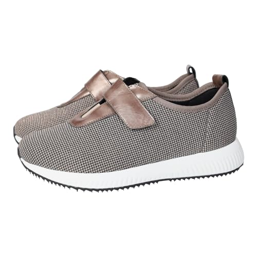 Doctor Cutillas 87218 Deportivas de Cuña en Licra Plantilla Extraíble Ancho Especial (Taupe, Numeric_36)