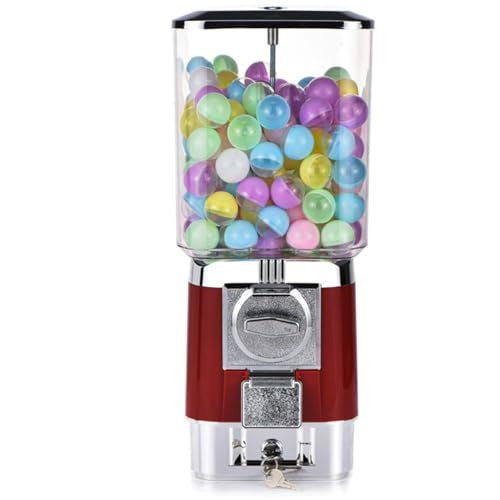 HYQNG Máquina de Bolas de Chiclete para Crianças, Máquinas de Distribuição de Doces, 200 Bolas Vazias, Tokens de Aço Inoxidável de 100, Máquina de Chiclete Operada por Moedas para Lojas de Jogos Red
