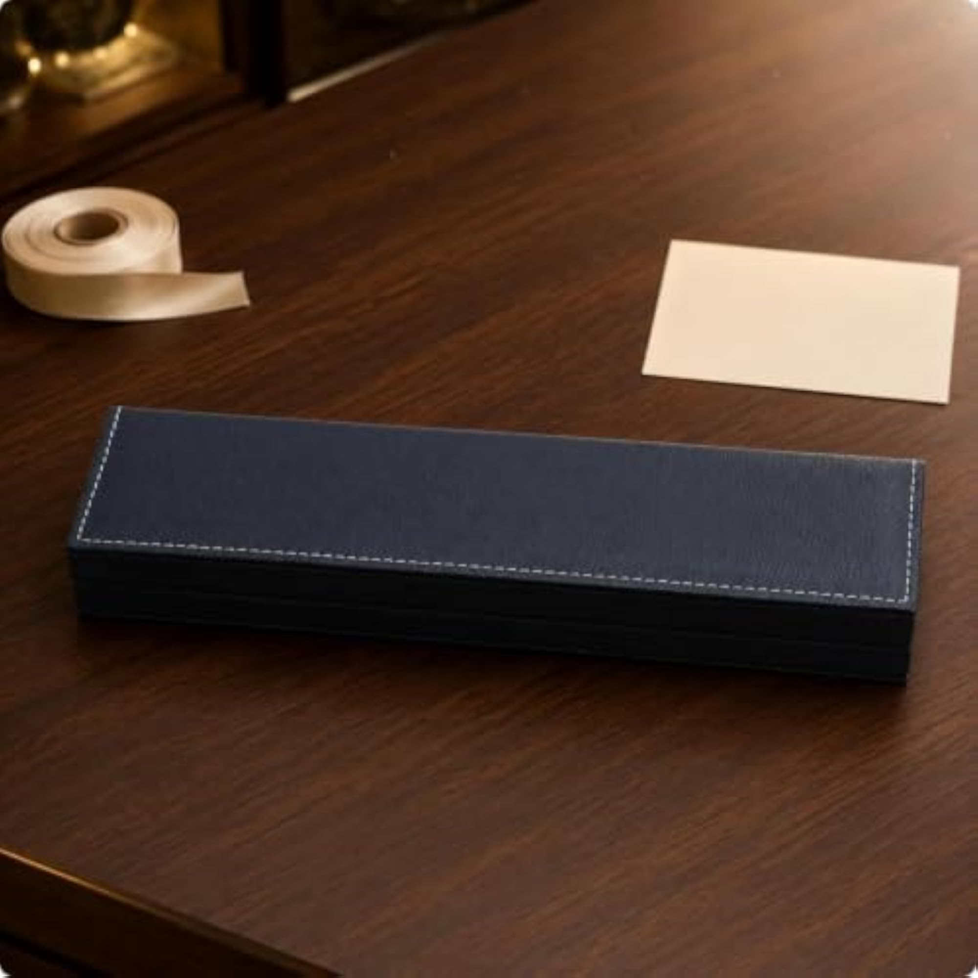 PU Leather Watch Box with Stitched Edge for Luxury Retail Packaging
