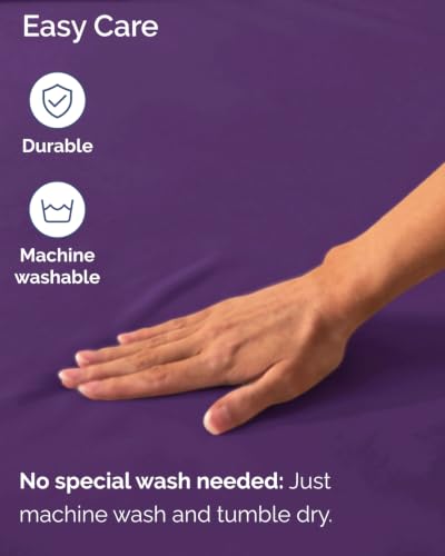 Image of Extra Deep Flex Top Split Head King Fitted Sheet - Hotel Luxury Single Fitted Sheet Only - Easily Fits 18 inch to 24 inch Mattress - Ultra Soft, Wrinkle Free w /Extra Deep Pockets - Purple