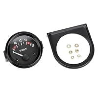 Keenso Auto Voltmeter, Universal Auto 12V 52mm Voltmeter Runder Spannungsmesser 8-16V BX100007 für die Meisten 12V Autos
