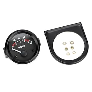 Keenso 12V Auto Voltmeter 52mm Schwarz