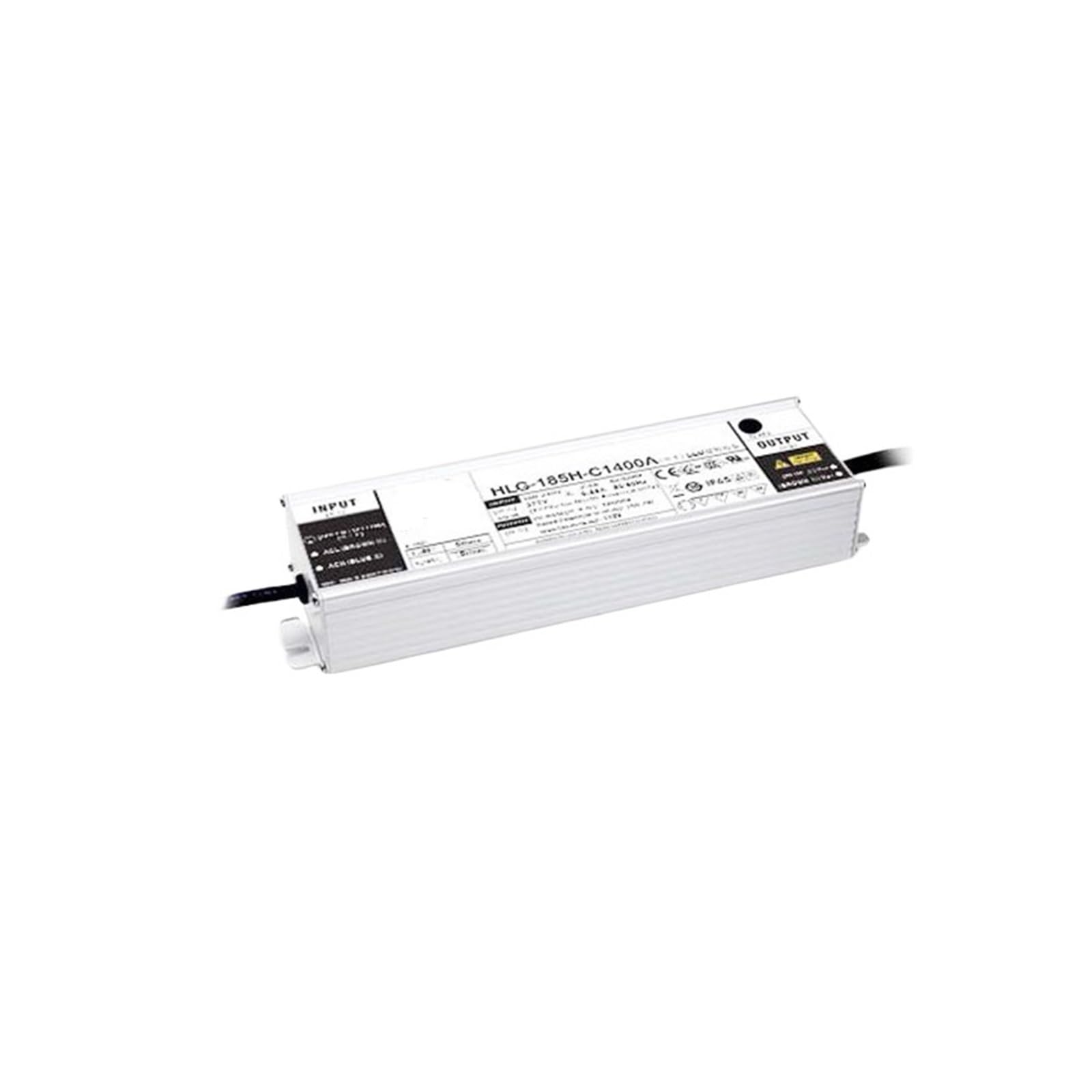 Alimentation étanche HLG-185H-C1400B grand rendement avec PFC et entrée large haute tension