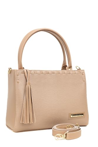 Bolsa Feminina Média com alça transversal Tiracolo para Mulher, Santorini. (Nude)