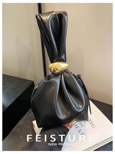 Bolso de mano pequeño para mujer en PU cuero plisado miniatura 6