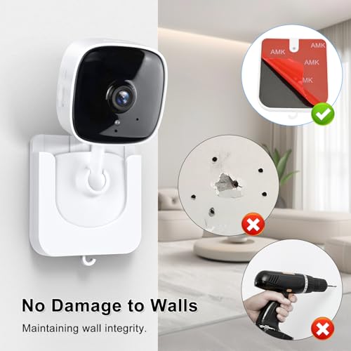 Image of 2 Pack Self Adhesive Wall Mount Bracket for Tapo Indoor Security Camera C100 /C101 /C110 /C111 /Kasa Smart Security Camera EC60 /KC400 /KC100 /KC105 No Drilling Wall Mount Bracket for TP-Link Camera