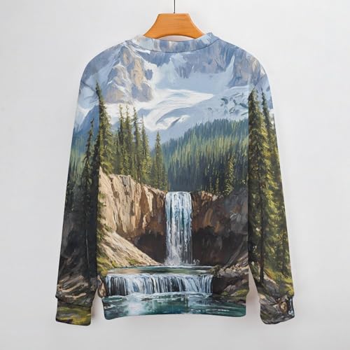 Snow Mountain Melt River Men's Crew Neck Sweater Knit Pullover Women Casual Long Sleeve Crewneck Loose Fit Top3
