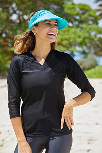 UV SKINZ V-Neck Sun and Swim Shirt for Women with UPF 50+ Sun Protection – Rashguard, Modest Swim Top, Swim Tees3