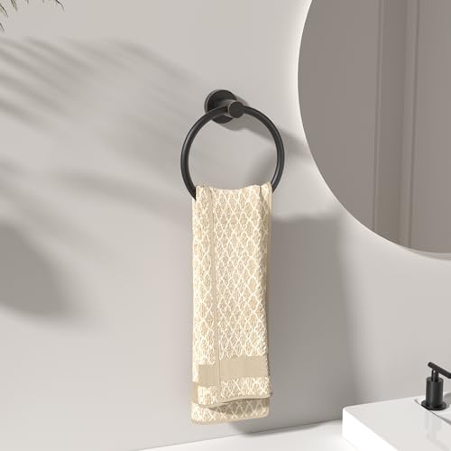 Image of FORIOUS Towel Ring, SUS304 Stainless Steel Modern Hand Towel Holder Rack Hanger Round for Bathroom Wall Mounted, Ideal for Bath, Kitchen, RV, Oil Rubbed Bronze