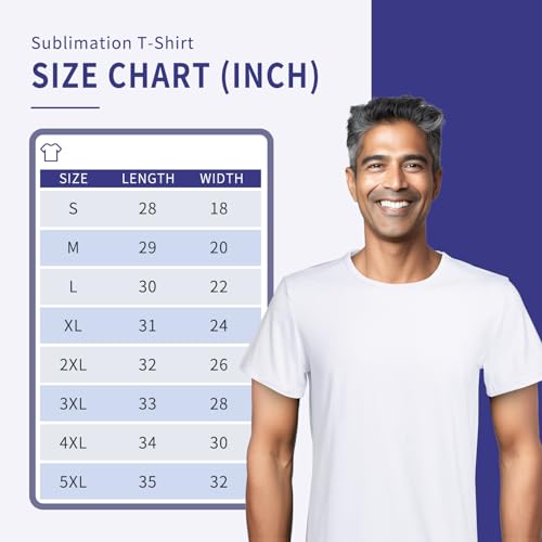 Polyester Adult T-Shirts for Sublimation, 6 Pack, White, Crew Neck, Short Sleeve2