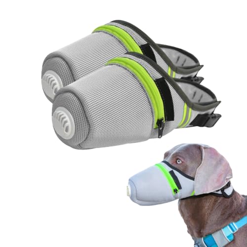 Breathable Air Filter Masks for Dogs, Dog Mask for Volcanic ash, Dog Muzzle, Reusable Dogs Gas Mask Smoke to Protect Animals from air Pollution (2pcs Grey, Small)
