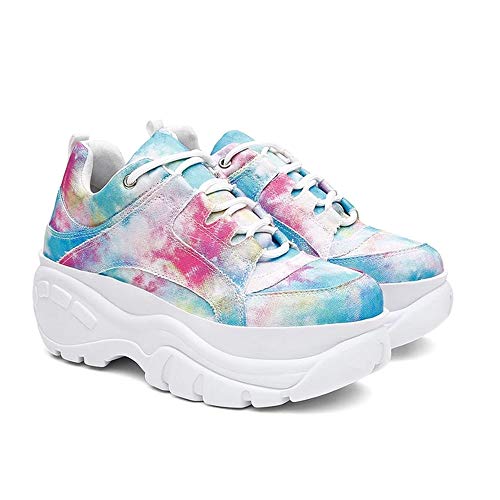 Tênis Buffalo Plataforma Alta Tie Dye Moderno Tendência (37)