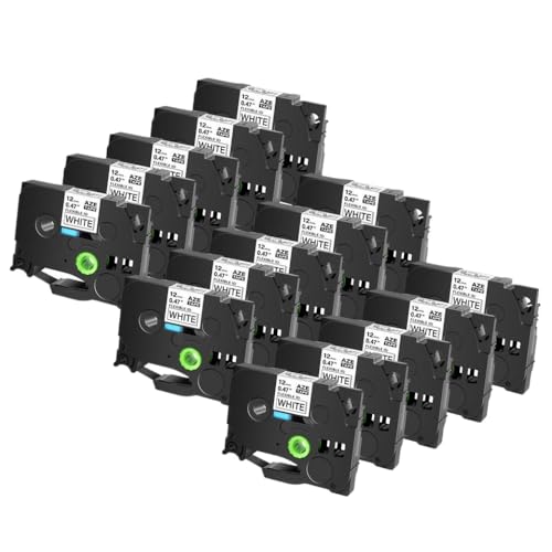 15pk su Flexible ID Etichetta Funziona con TZE-FX 231 TZ 221 131 631 6-24 mm Etichette compatibili per i produttori di etichetteBlack on bianco nero